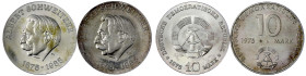 Münzen der Deutschen Demokratischen Republik

Gedenkmünzen der DDR

2 Stück: 10 Mark 1975 A, Schweitzer und 10 Mark 1975 A, Schweitzer-Materialpro...