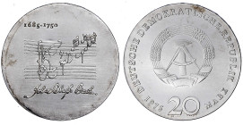 Münzen der Deutschen Demokratischen Republik

Gedenkmünzen der DDR

20 Mark 1975, Bachprobe mit vertieftem Notenzitat. Randschrift läuft links her...