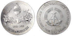 Münzen der Deutschen Demokratischen Republik

Gedenkmünzen der DDR

10 Mark 1977, Guerickeprobe. Magdeburger Halbkugeln mit Pferden. Stempelglanz....