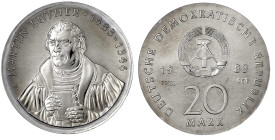 Münzen der Deutschen Demokratischen Republik

Gedenkmünzen der DDR

20 Mark 1983, Luther. Materialprobe in Cu/Ni/Zn. Nummeriert und mit Inschrift ...
