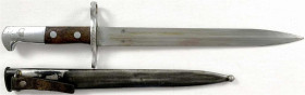 Militaria

Blankwaffen

Schweiz

Bajonett K31 in Scheide. Hersteller Elsener, Schwyz. Länge 45,5 cm
