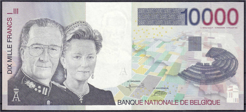 Banknoten

Ausland

Belgien

10000 Francs o.D. (1997). I, selten. Pick 152...