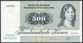 Banknoten

Ausland

Dänemark

500 Kroner o.D. (1988). I, leicht wellig. Pick 52d.