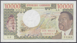 Banknoten

Ausland

Gabun

10000 Francs o.D. (1978). Le Gouverneur / Un Censeur. I- Pick 5b.