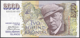 Banknoten

Ausland

Island

2000 Kronur 5.5.1986. I. Pick 57.