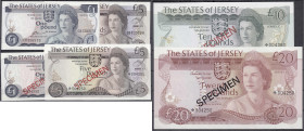 Banknoten

Ausland

Jersey

6 Scheine zu 2x 1, 2x 5, 10 und 20 Pounds o.D. (1976-88). 1, 5, 10 und 20 Pounds mit Aufdruck „SPECIMEN“. I bis II+ ...