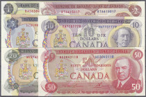 Banknoten

Ausland

Kanada

6 Scheine zu 1, 2, 5, 10, 20 u. 50 Dollars 1969-79. I / I- Pick 85, 86, 87, 88, 89, 90.