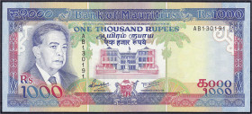 Banknoten

Ausland

Mauritius

1000 Rupees o.D. (1991). I. Pick 41.