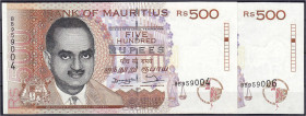 Banknoten

Ausland

Mauritius

2x 500 Rupees 1998. I. Pick 46.