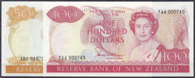 Banknoten

Ausland

Neuseeland

50 u. 100 Dollars o.D. (1981-1985). II u. I. Pick 174a, 175a.