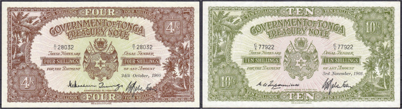 Banknoten

Ausland

Tonga

Königreich Tonga, 4 u. 10 Shillings 1960 u. 196...