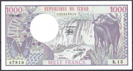 Banknoten

Ausland

Tschad

1000 Frans 1.6.1984. I. Pick 7.