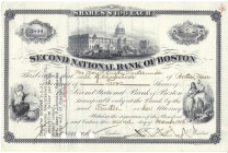 Banknoten

Ausland

Vereinigte Staaten von Amerika

Second National Bank of Boston. Anteilschein zu 2 Shares (= 200 $), 2. Dezember 1915, ausges...