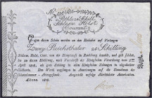 Banknoten

Altdeutschland

Schleswig-Holstein

2 Reichsthaler 24 Schilling 8.4.1808, Altona. Mit achteckigen Trockenstempeln. II, nur minimale G...