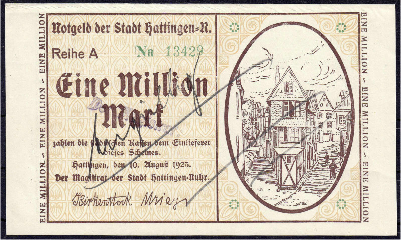 Banknoten

Deutsches Notgeld und KGL

Hattingen/Ruhr (Westfalen)

Stadt, 1...