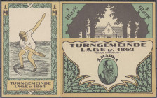 Banknoten

Deutsches Notgeld und KGL

Lage (Lippe)

Turngemeinde von 1862, 3 versch. Scheine zu 1 Mark Oktober 1921. I- Lindman 737. Grab./Mehl ...