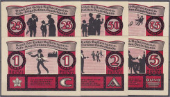 Banknoten

Deutsches Notgeld und KGL

Lübeck (Schleswig-Holstein)

Bund der Hotel-Restaurant -u. Cafe-Angestellten, 6 Scheine zu 25, 50, 75 Pfg....