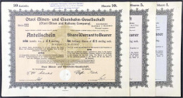 Banknoten

Deutsches Notgeld und KGL

Otavi (Deutsch-Südwestafrika)

3 Anteilscheine, Berlin 12.9.1921 über 1, 5 und 10 Anteile von je 1 Pfund S...