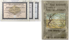 Banknoten

Deutsches Notgeld und KGL

Otavi (Deutsch-Südwestafrika)

4 Stück: 3 Anteilscheine, Berlin 12.9.1921 über 1, 5 und 10 Anteile von je ...