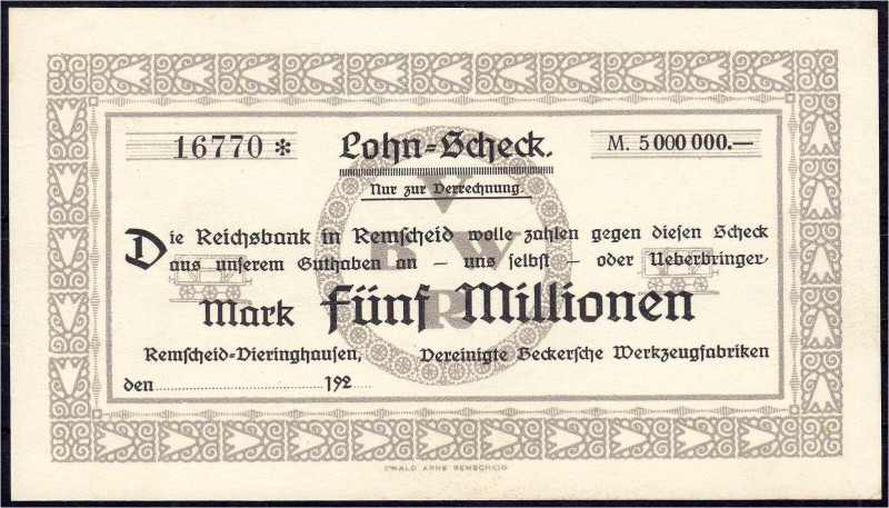 Banknoten

Deutsches Notgeld und KGL

Remscheid (Rheinland)

Vereinigte Be...