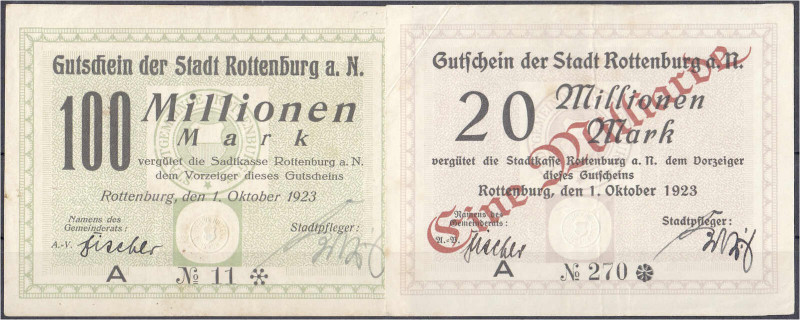 Banknoten

Deutsches Notgeld und KGL

Rottenburg a.N. (Württemberg)

Stadt...