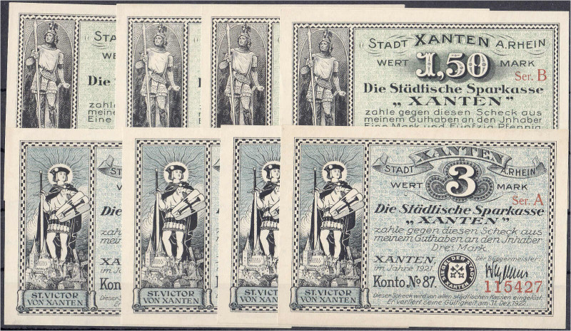 Banknoten

Deutsches Notgeld und KGL

Xanten (Rheinland)

Stadt: 8 verschi...