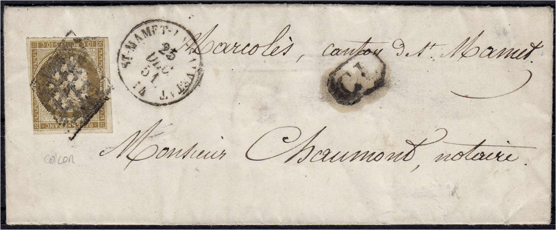 Briefmarken

Ausland

Frankreich

10 Ceres Halsschatten in Punkten 1849, s...