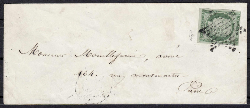 Briefmarken

Ausland

Frankreich

15 Ceres Halsschatten in Punkten 1849, s...