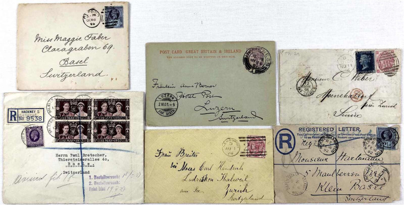 Briefmarken

Ausland

Grossbritannien

6 Stück: 5 viktorianische Briefe, v...