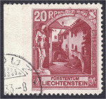 Briefmarken

Ausland

Liechtenstein

20 Rp. Schlosshof Vaduz 1930, gestempelt, links ungezähnt. Mi. ohne Preis. Michel 97 B UI.