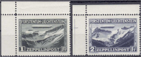 Briefmarken

Ausland

Liechtenstein

1 Fr. - 2 Fr. Zeppeline 1931, postfrischer Satz aus der linken oberen Bogenecke, tadellose Erhaltung. Mi. 6...