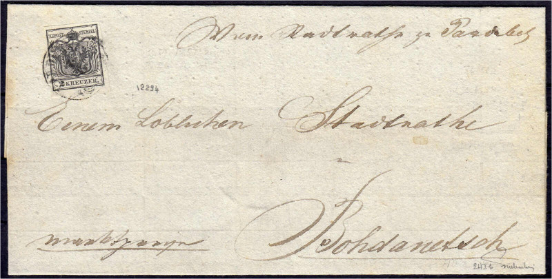 Briefmarken

Ausland

Österreich

2 Kr. Freimarke 1850, schwarz, schöner L...