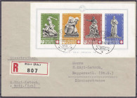 Briefmarken

Ausland

Schweiz

Pro Patria (Denkmäler) 1940, sauber entwertet auf R-Brief. Mi. 700,-€ Michel Block 5.