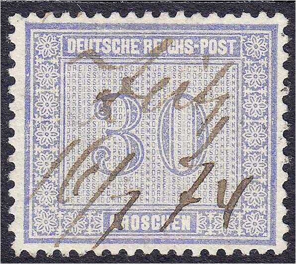 Briefmarken

Deutschland

Deutsches Reich

30 Gr. Freimarken für den Innen...