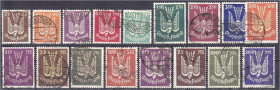 Briefmarken

Deutschland

Deutsches Reich

25 Pf. - 200 M. Flugpostmarken 1922/1923, drei gestempelte Sätze, jeder Wert geprüft Infla. Mi. 312,-...