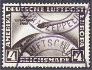 Briefmarken

Deutschland

Deutsches Reich

4 M Südamerika 1930, sauber gestempelt, Wasserzeichen ,,Y" (liegend). Mi. 500,-€ Michel 439 Y.