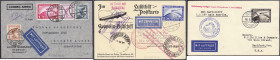 Briefmarken

Deutschland

Deutsches Reich

1 M. - 4 M. Flugpostmarken 1928/1931, zwei Briefe und eine Postkarte, alle in gute Erhaltung. Mi. 320...