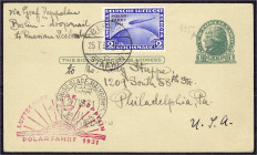 Briefmarken

Deutschland

Deutsches Reich

2 M. Polarfahrt 1931, sauber entwertet auf Luftpost-Auslands-Postkarte, Sonderbestätigungsstempel, po...