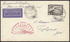 Briefmarken

Deutschland

Deutsches Reich

4 M. Polarfahrt 1931, sauber entwertet auf Luftpost-Auslandsbrief mit Sonderbestätigungsstempel, port...
