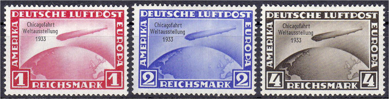 Briefmarken

Deutschland

Deutsches Reich

1 M. - 4 M. Chicagofahrt 1933, ...