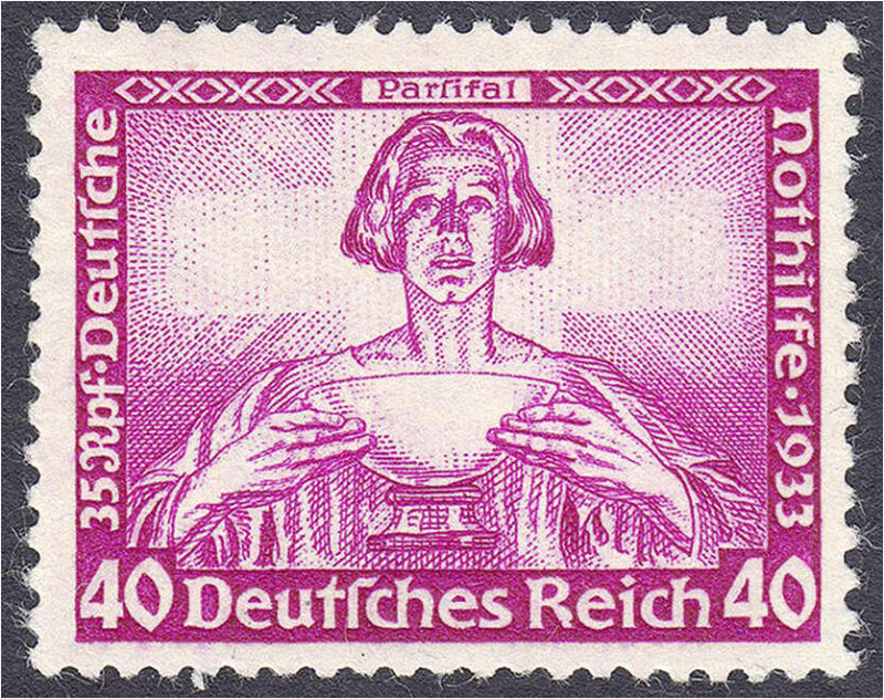 Briefmarken

Deutschland

Deutsches Reich

40 Pf. Opern von Richard Wagner...