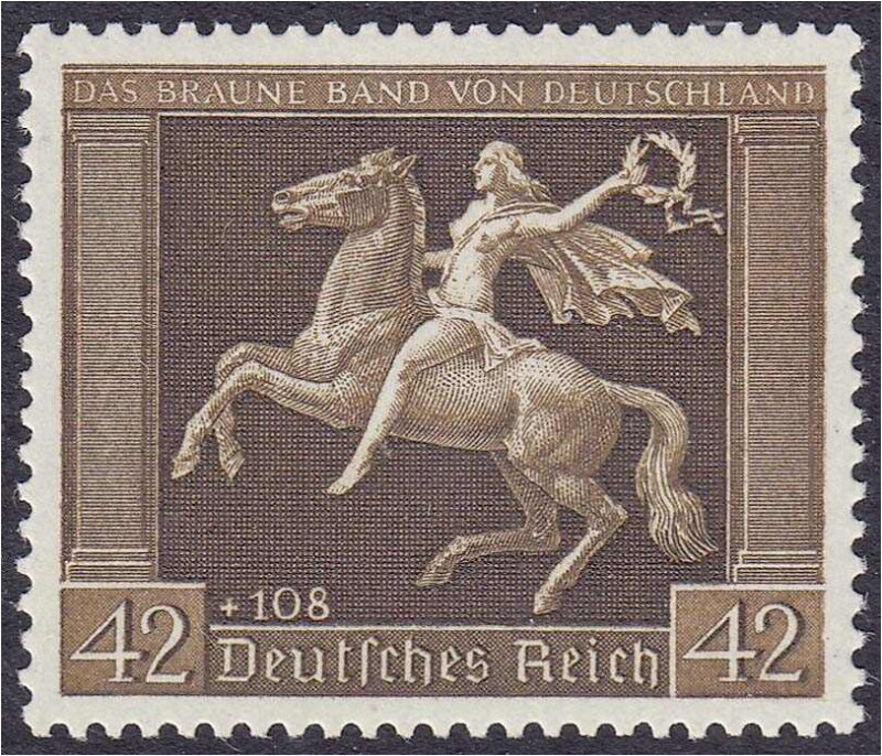 Briefmarken

Deutschland

Deutsches Reich

42+108 Pf. Galopprennen (Braune...