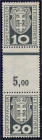 Briefmarken

Deutschland

Deutsche Kolonien

Freie Stadt Danzig, Portomarken

10 Pf. + 20 Pf. Kleines Wappen von Danzig 1921, senkrechtes Zwis...
