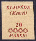 Briefmarken

Deutschland

Deutsche Kolonien

Memelgebiet

20 M. auf 5 C. Freimarke 1923, wie verausgabt ohne Gummi, Andruckprobe nur des Aufdr...