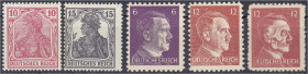 Briefmarken

Deutschland

Deutsche Kolonien

Deutsche Besetzungsausgaben 1939/1945

Propagandafälschungen 1917/1944, fünf postfrische Werte, u...