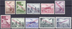 Briefmarken

Deutschland

Deutsche Kolonien

Deutsche Besetzungsausgaben 1939/1945

0.50 D - 50 D Flugpostmarken 1941, kompletter Satz in post...