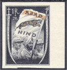 Briefmarken

Deutschland

Deutsche Kolonien

Spenden/Vignetten/Private Ausgaben 1939/1945

1 R. + 2 R. schwarz/orange (Inder mit Fahne zwische...