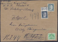 Briefmarken

Deutschland

Feldpostmarken

Zulassungsmarke für Weihnachtspäckchen bis 1 kg Richtung Heimat-Front 1944, frankiert mit 4 Pf. und 16...