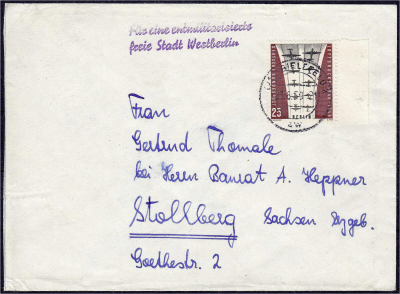 Briefmarken

Deutschland

Berlin

10. Jahrestag der Beendigung der Blockad...