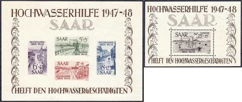 Briefmarken

Deutschland

Saarland

Hochwasserblockpaar 1948, sauber in po...